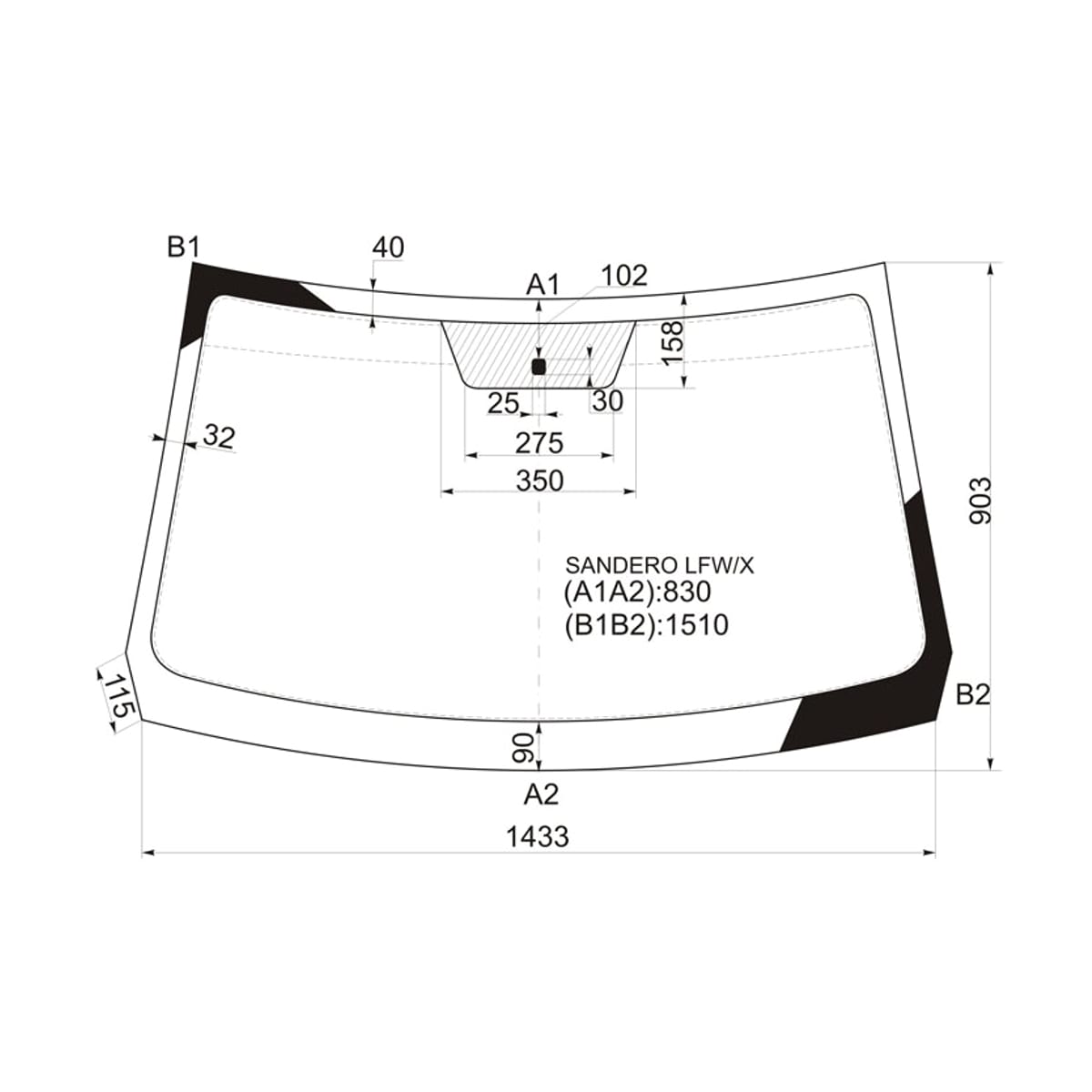 XYG Стекло лобовое Nissan Terrano 14-22 / Renault Duster 10-21
