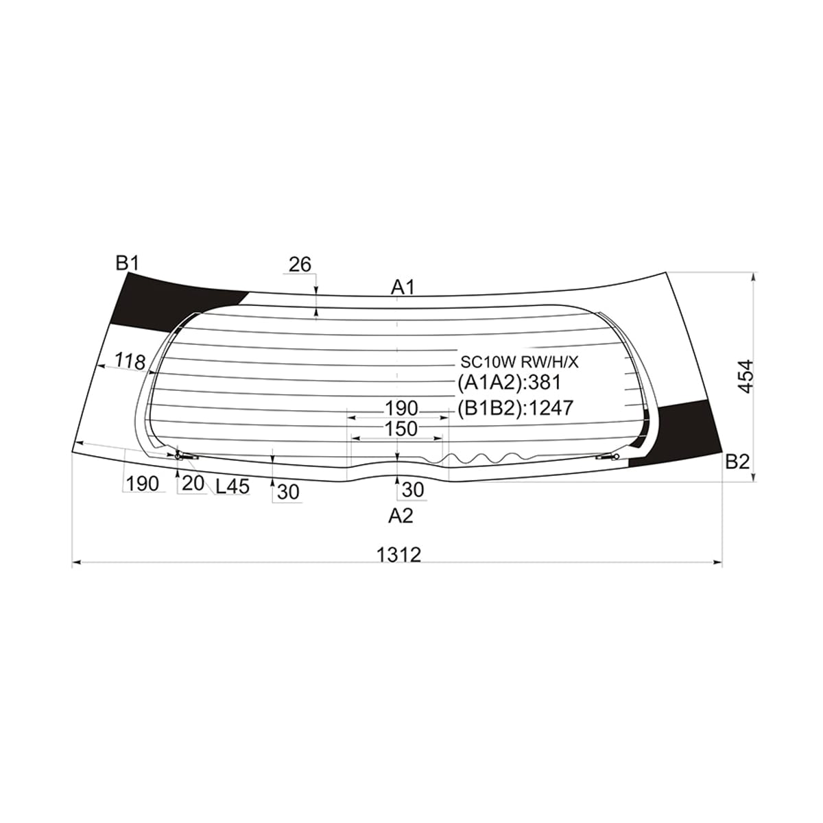 XYG Стекло заднее (Цвет зеленый/ Обогрев) Scion xA 04-06 / Toyota Ist 02-07
