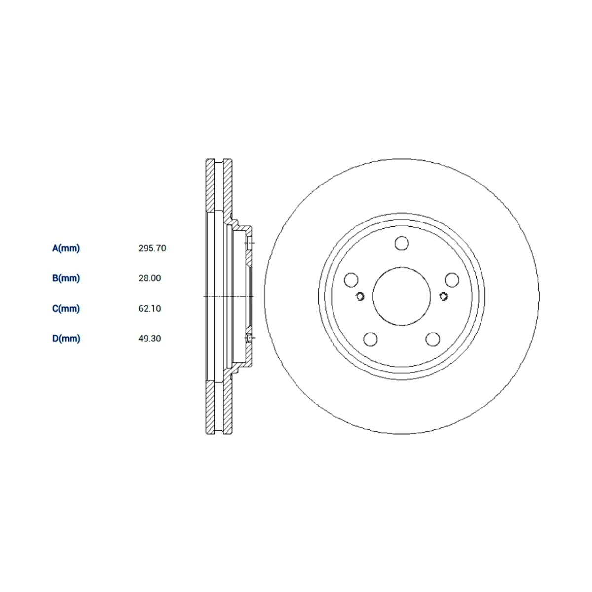 HI-Q/SANGSIN BRAKE Диск тормозной (Спереди) Lexus RX 97-03 / Toyota Camry 01-06