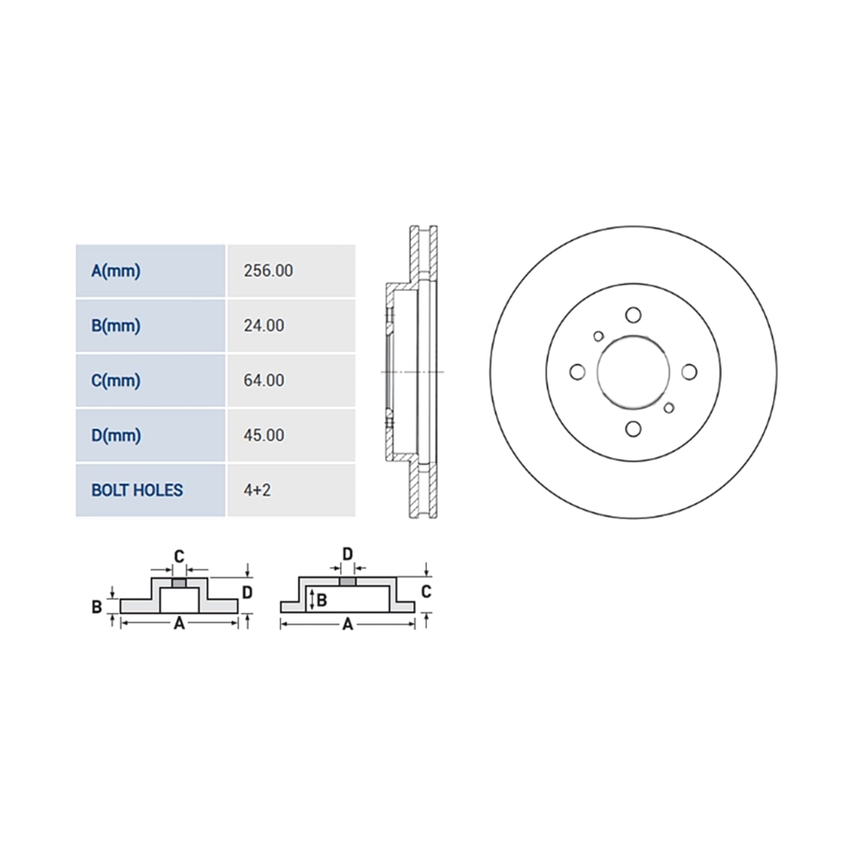 Деталь Диск тормозной (Спереди) Mitsubishi Lancer 91-10 / Lancer Cedia 00-03 HI-Q/SANGSIN BRAKE