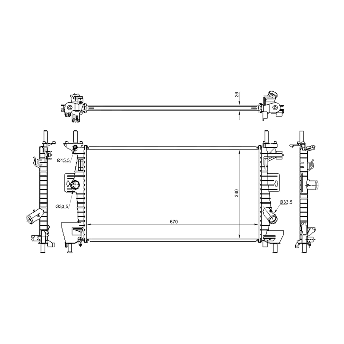 SAT Радиатор Ford Focus 10-19 / C-MAX 10-19