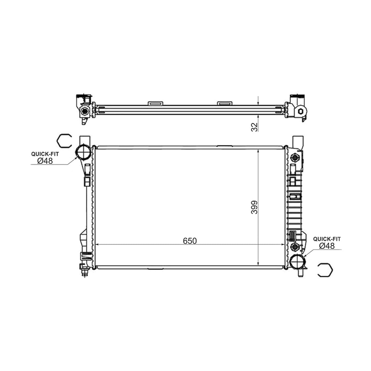 Деталь Радиатор Mercedes-Benz C-Class 00-08 / CLK-Class 02-10 SAT