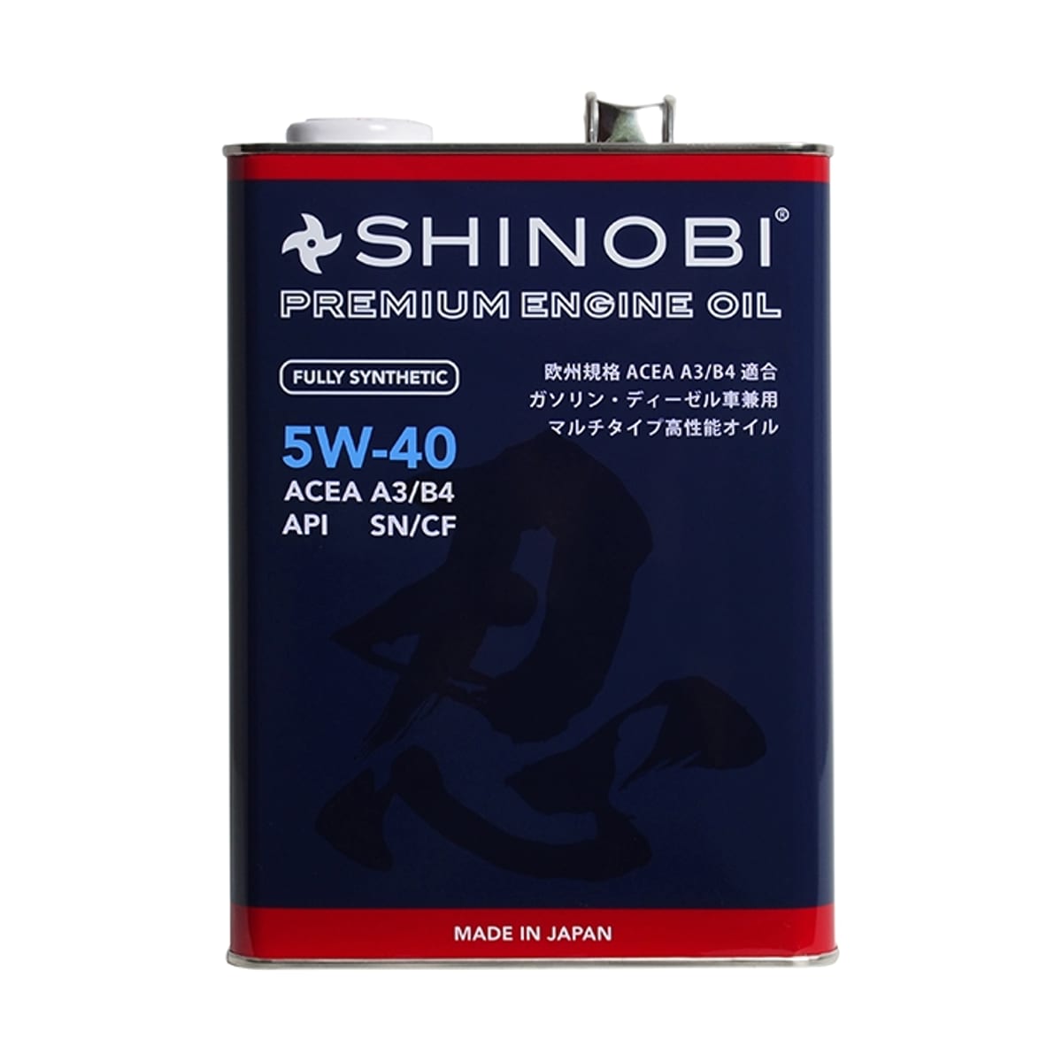 SHINOBI Масло моторное SHINOBI 5W-40 A3/B4 SN/CF 4л