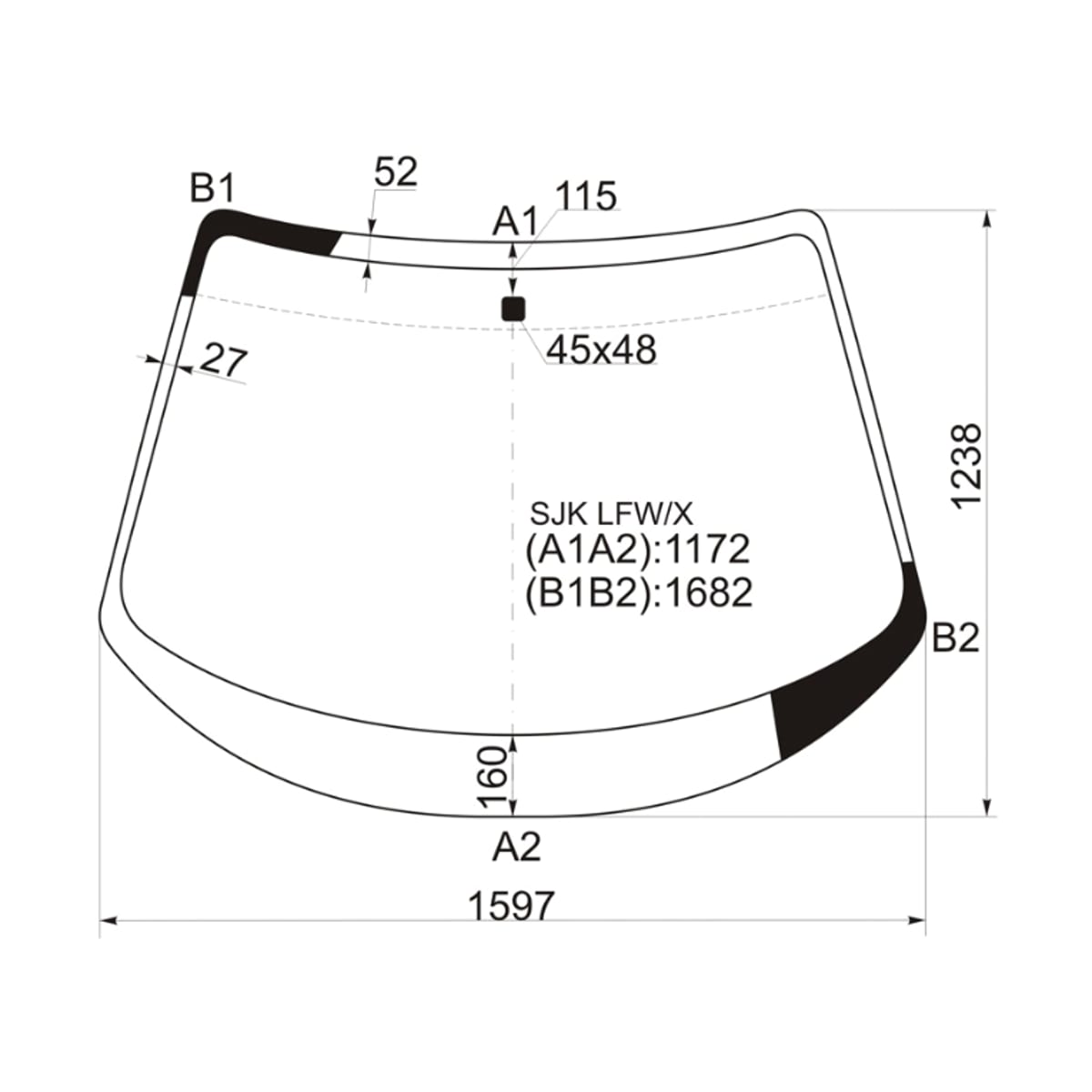 XYG Стекло лобовое HONDA ELYSION 04-13 SJKLFW/X