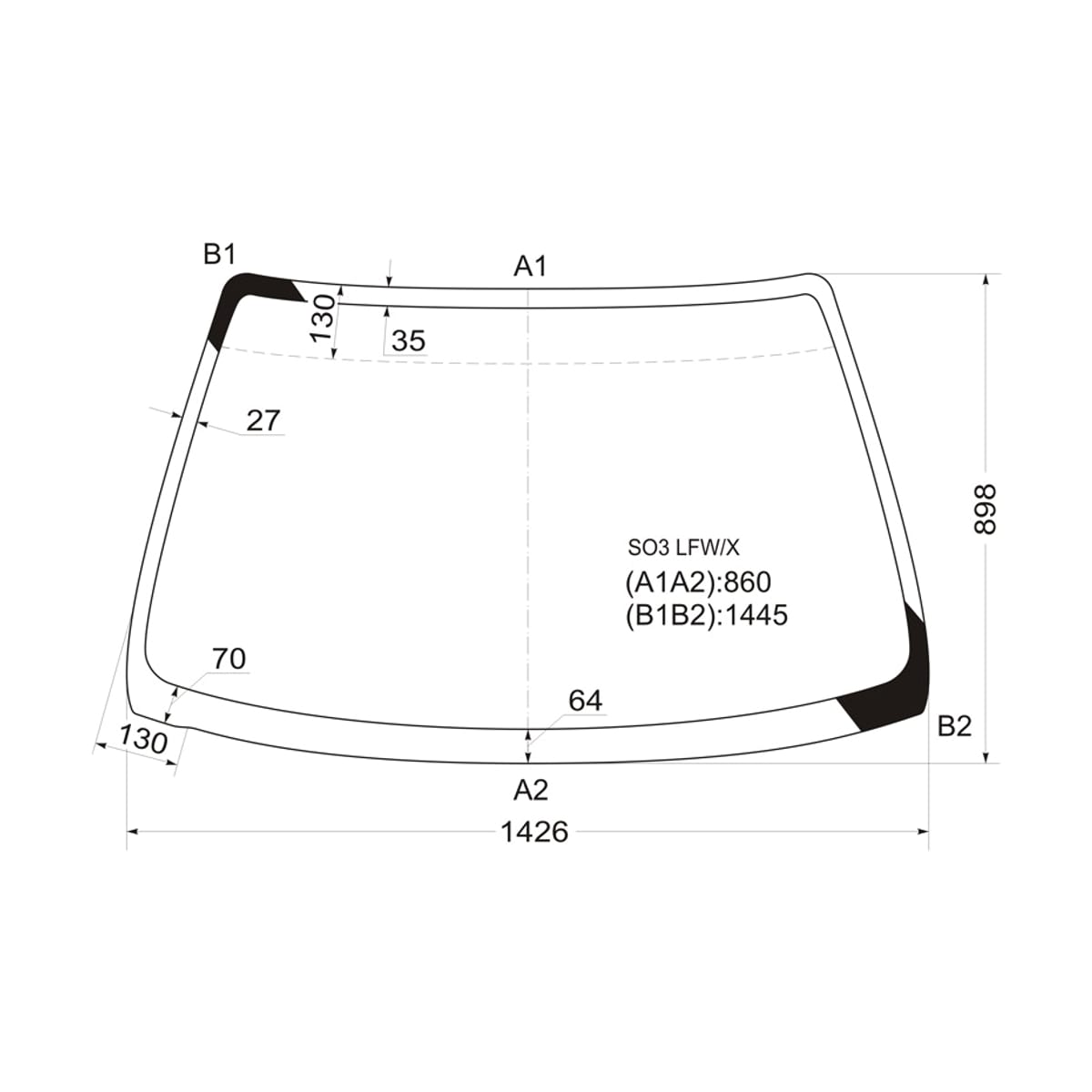 XYG Стекло лобовое (3D HBK/2D CPE) Honda Civic 95-00 / Civic EURO 95-01 SO3LFW/X
