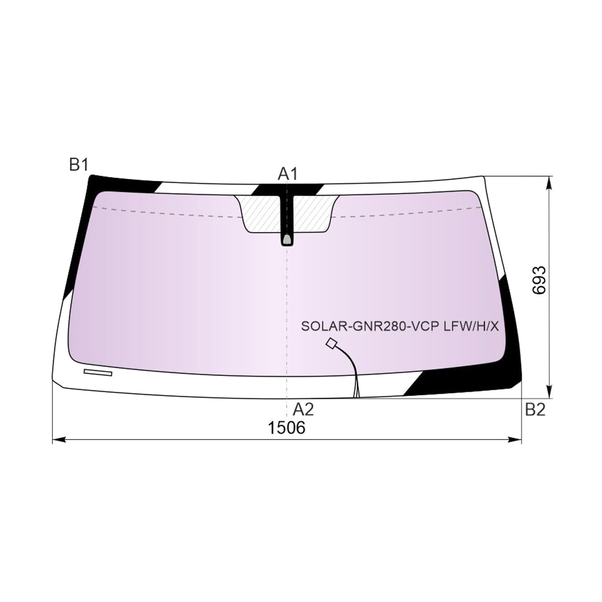 XYG Стекло лобовое (Атермальное/ Обогрев щеток) Toyota 4Runner 09-24 SOLARGNR280VCPLFW/H/X