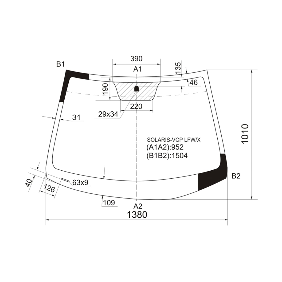 XYG Стекло лобовое Hyundai Solaris 10-17 / Kia Rio 11-17