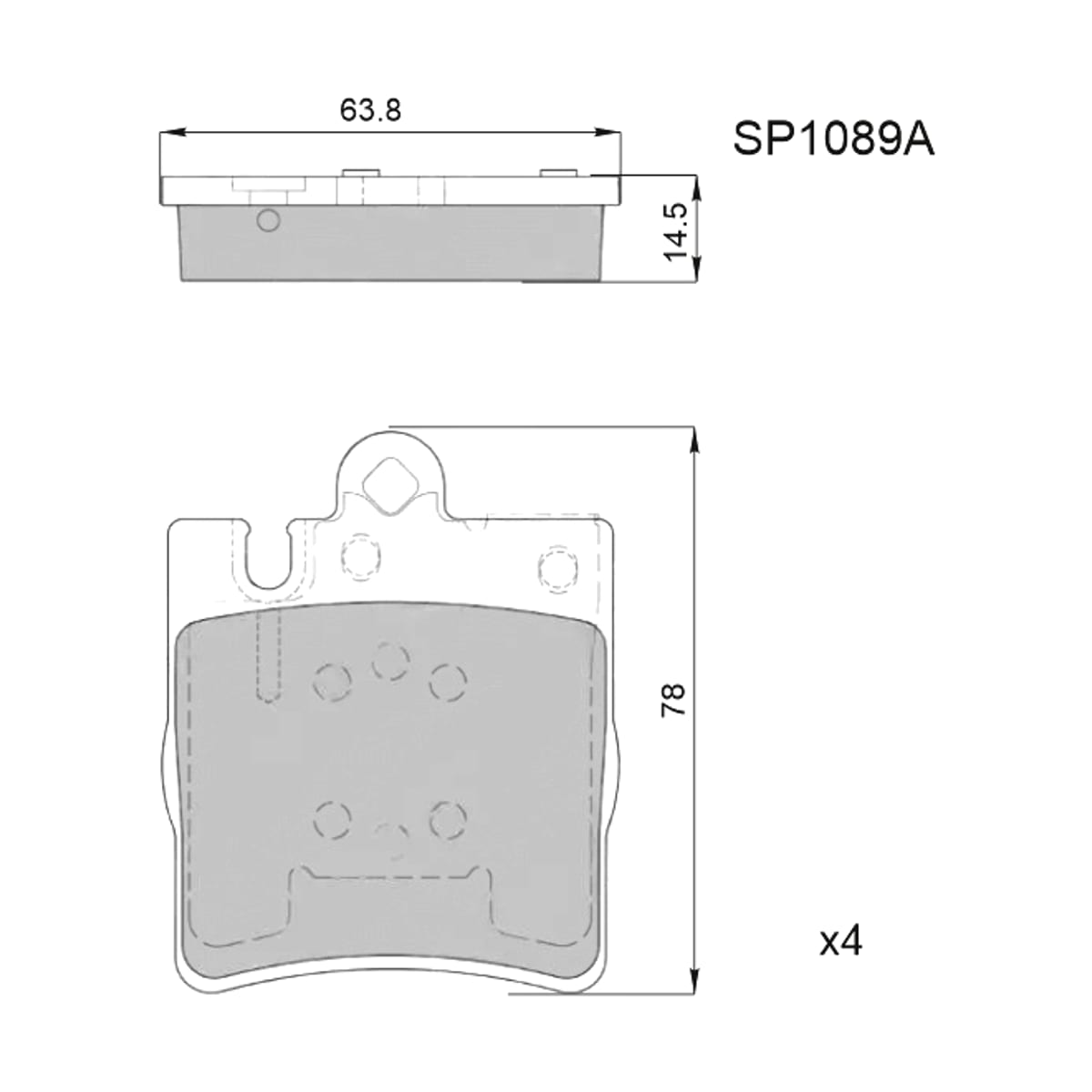 HI-Q/SANGSIN BRAKE Колодки тормозные (Сзади) Mercedes-Benz C-Class 00-08 / E-Class 95-03