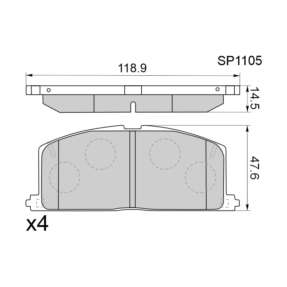 HI-Q/SANGSIN BRAKE Колодки тормозные (Спереди) Toyota Caldina (T190) 92-02 / Camry Japan 82-92