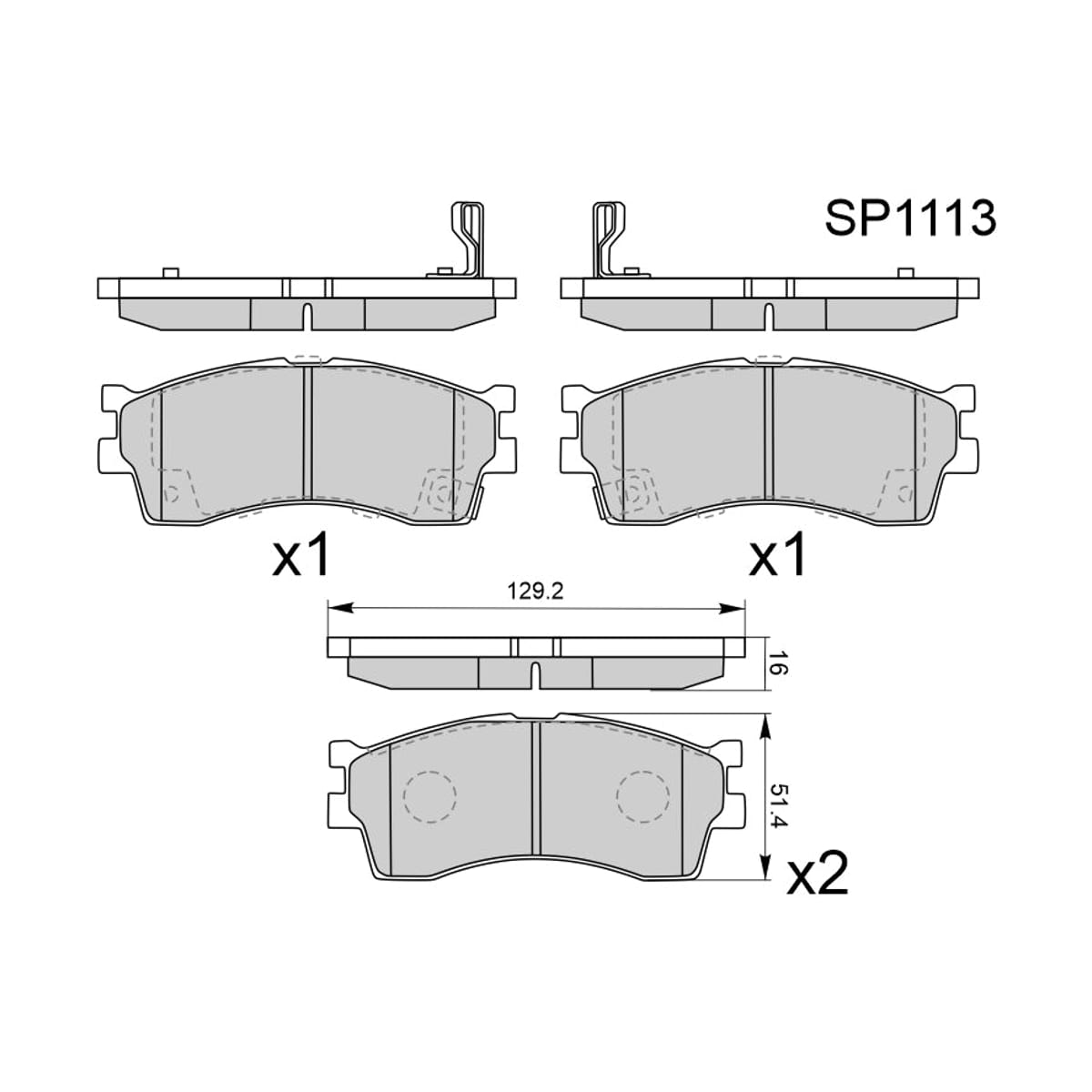 HI-Q/SANGSIN BRAKE Колодки тормозные (Спереди) Kia Rio 00-02 / Spectra 00-11