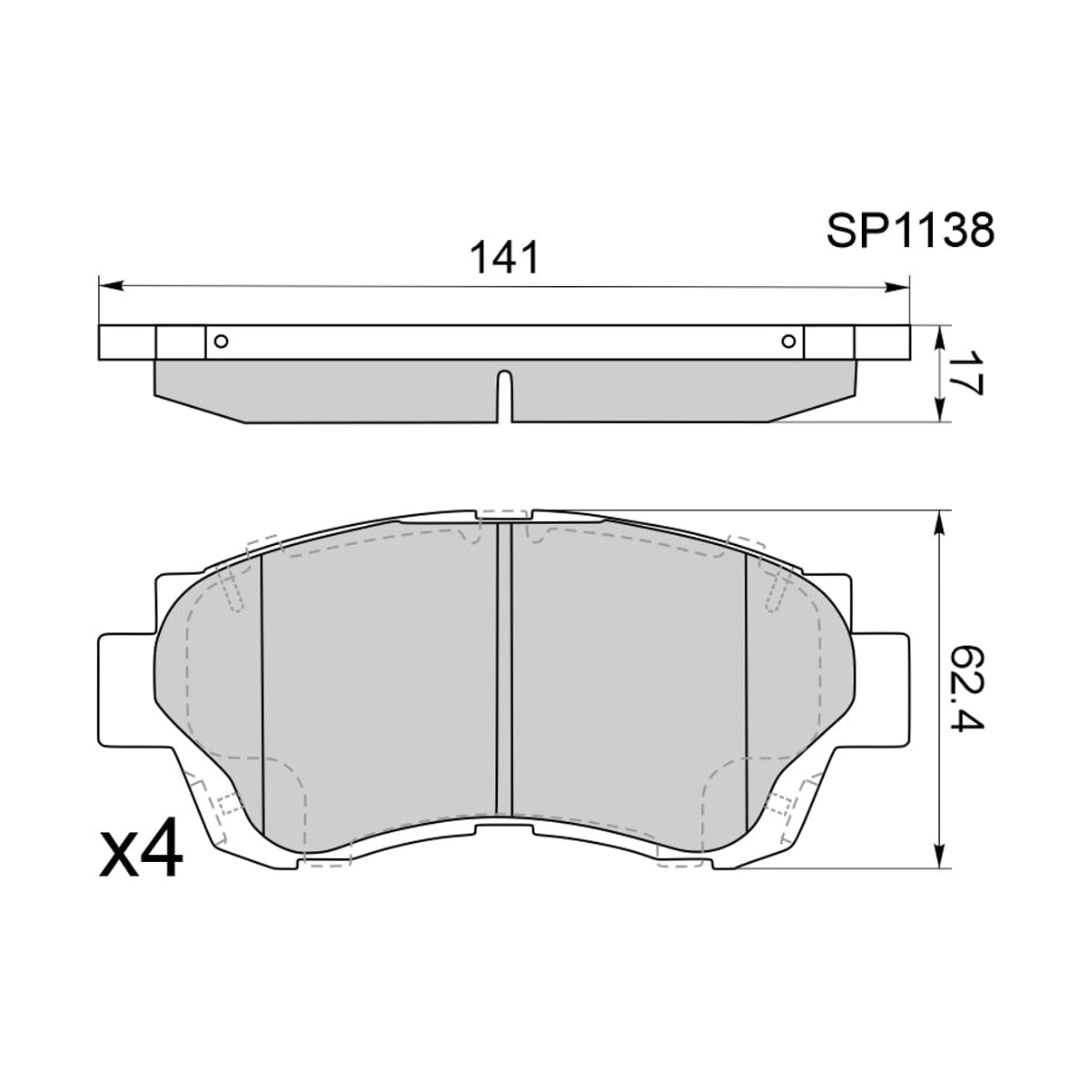 HI-Q/SANGSIN BRAKE Колодки тормозные (Спереди) Toyota Camry (XV20) 86-02 / Crown 91-07