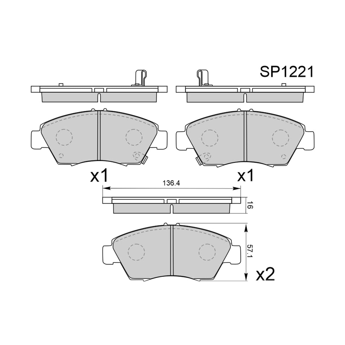 HI-Q/SANGSIN BRAKE Колодки тормозные (Спереди) Honda Civic 91-12 / Civic Ferio 91-05