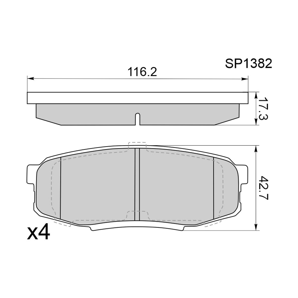 HI-Q/SANGSIN BRAKE Колодки тормозные (Сзади) Toyota Land Cruiser (J200) 07-21 / Lexus LX 07-23
