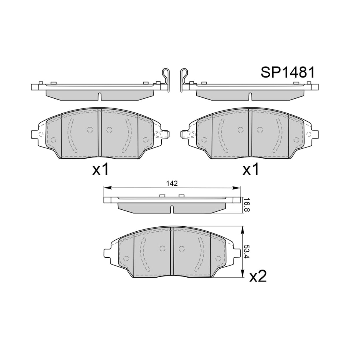 HI-Q/SANGSIN BRAKE Колодки тормозные (Спереди/ С ABS) Chevrolet Aveo 02- / Cobalt 13