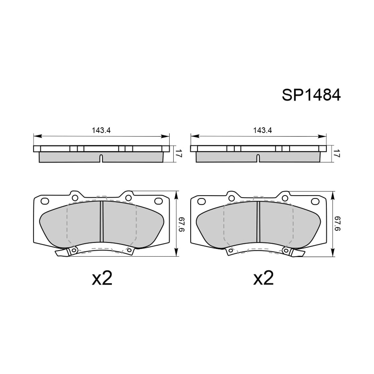 HI-Q/SANGSIN BRAKE Колодки тормозные (Спереди) Toyota Hilux Pick Up 04- / Fortuner 04-20