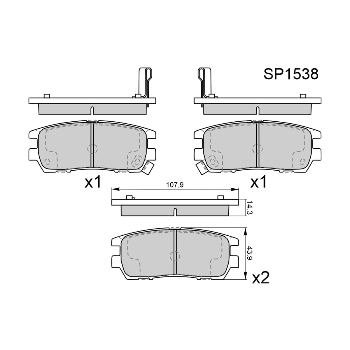 HI-Q/SANGSIN BRAKE Колодки тормозные (Сзади) Mitsubishi Delica 94-07 / Pajero 91-00