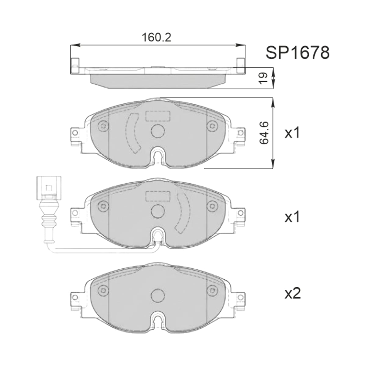 HI-Q/SANGSIN BRAKE Колодки тормозные (Спереди) Audi A3 12- / Q3 18