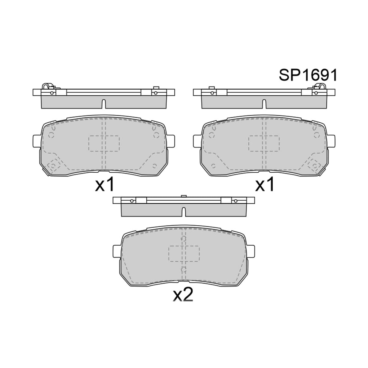 HI-Q/SANGSIN BRAKE Колодки тормозные (Сзади) Kia Carnival 99-02 / Sorento 14-18
