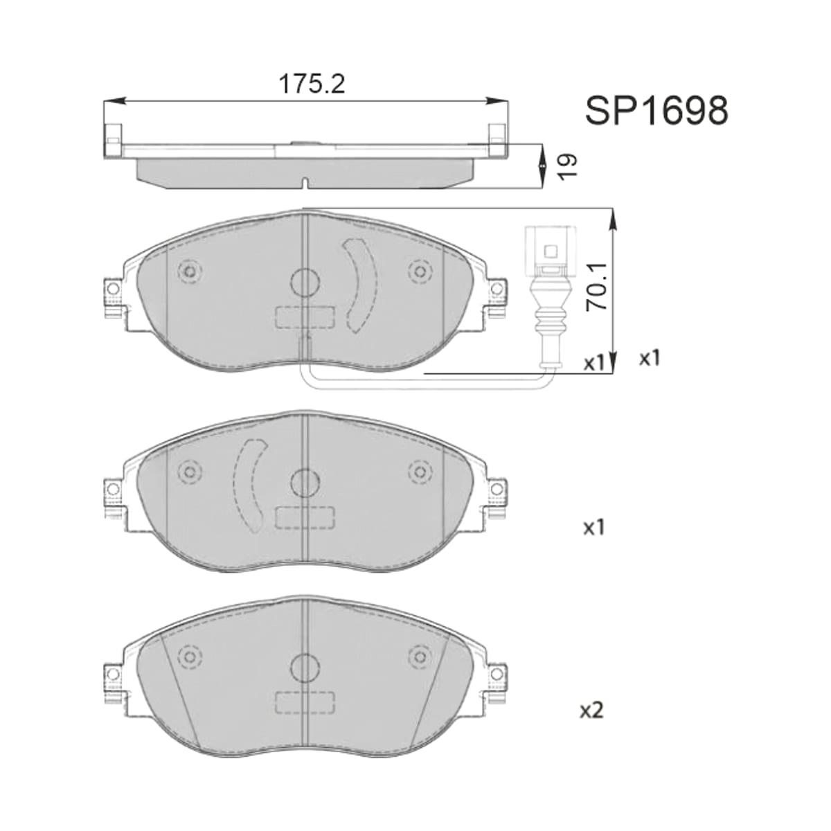 HI-Q/SANGSIN BRAKE Колодки тормозные (Спереди) Audi A3 12-19 / Q3 18