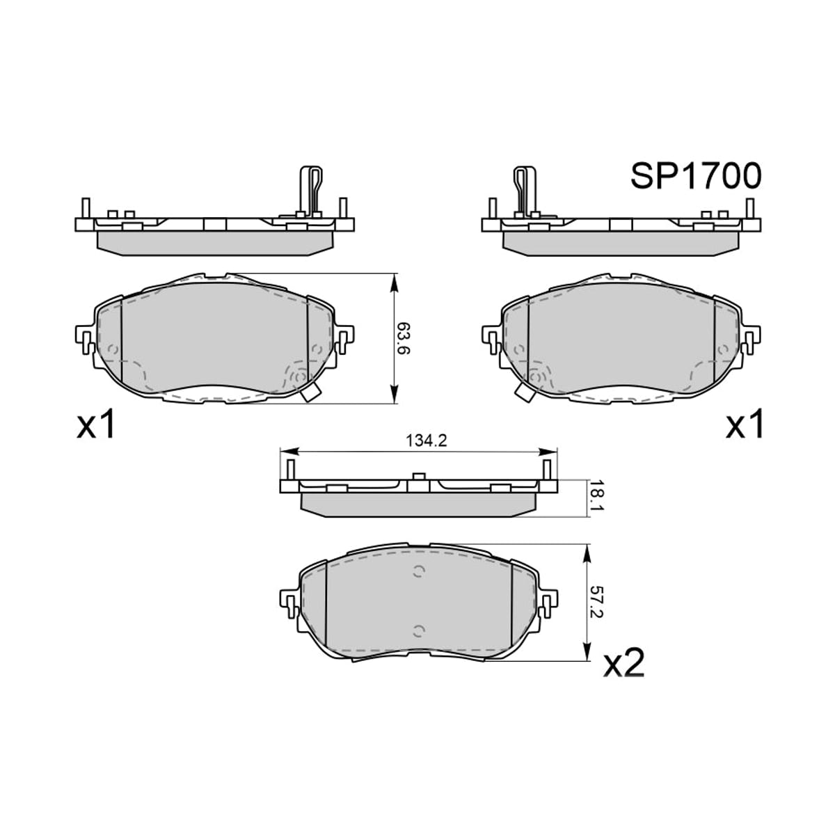 HI-Q/SANGSIN BRAKE Колодки тормозные (Спереди) Toyota Corolla (E180,E210) 12-22 / Auris 12-18