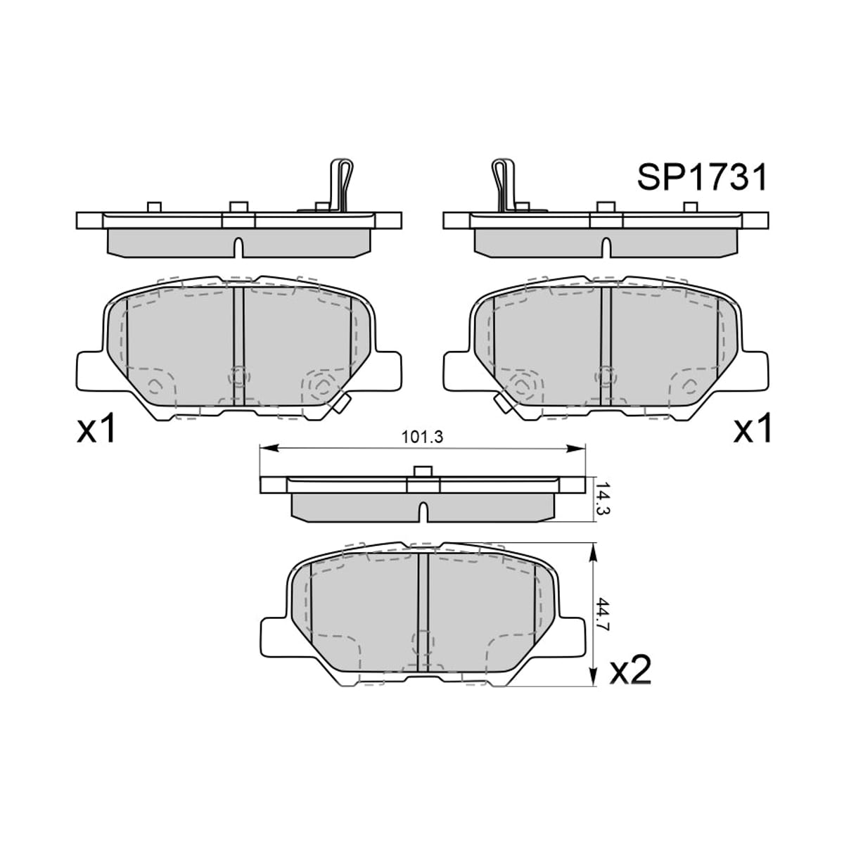 HI-Q/SANGSIN BRAKE Колодки тормозные (Сзади) Mazda 6 12- / Mitsubishi ASX 10