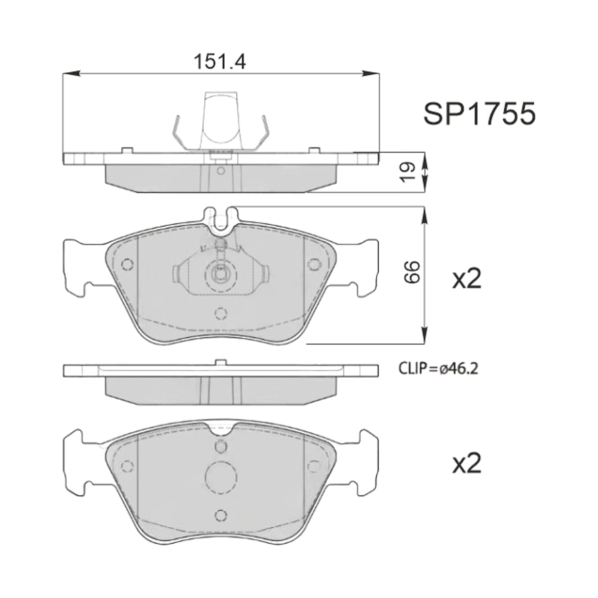 HI-Q/SANGSIN BRAKE Колодки тормозные (Спереди) Mercedes-Benz C-Class 93-01 / E-Class 95-03