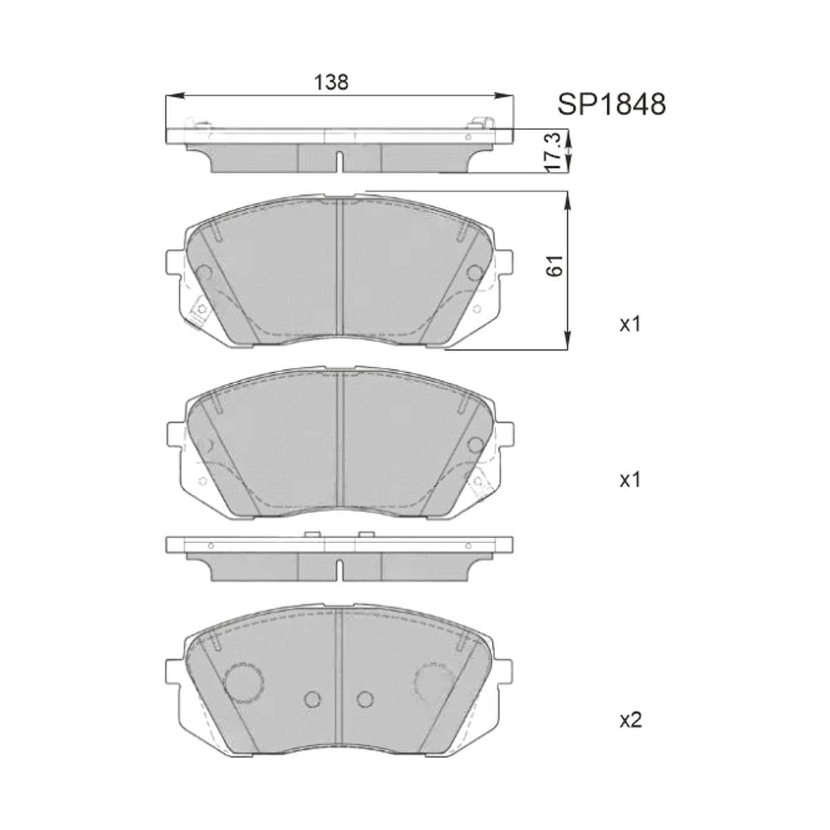 HI-Q/SANGSIN BRAKE Колодки тормозные (Спереди) Hyundai Elantra 15-20 / ix35 09-15