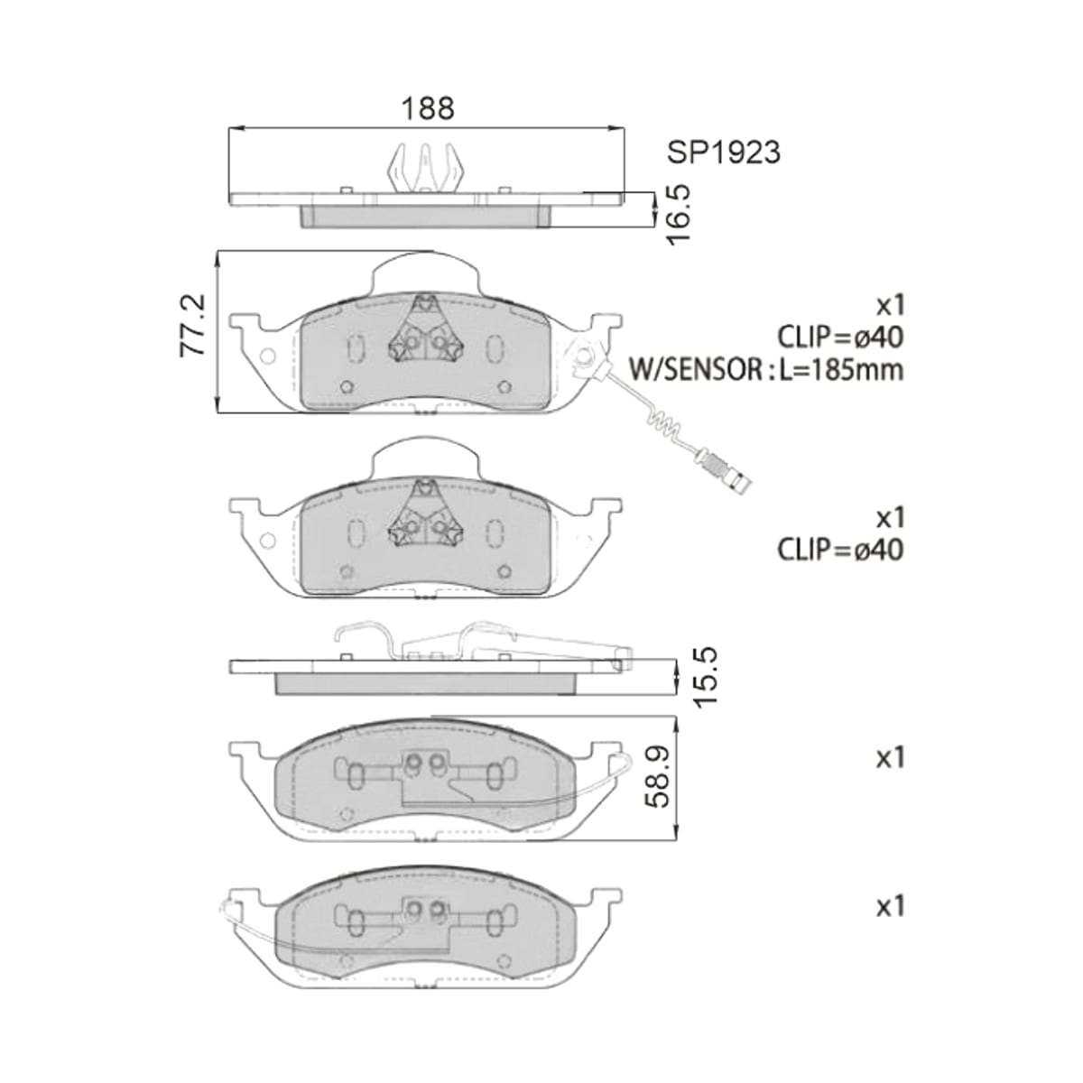 HI-Q/SANGSIN BRAKE Колодки тормозные (Спереди) Mercedes-Benz M-Class 97-05