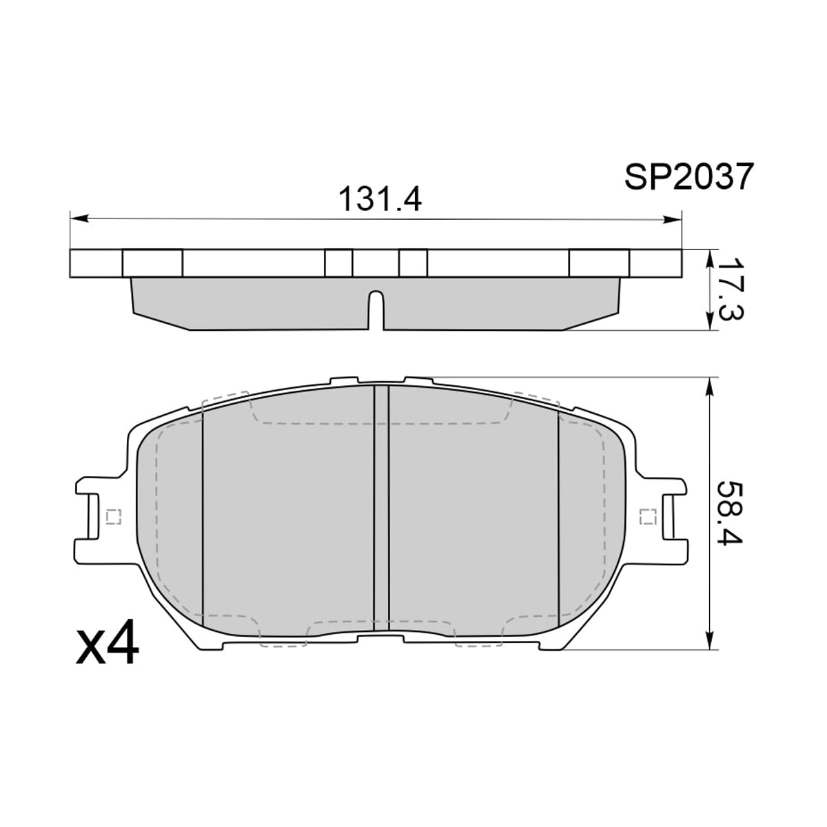 HI-Q/SANGSIN BRAKE Колодки тормозные (Спереди) Toyota Camry (XV30) 01-06 / Crown 03-08 SP2037