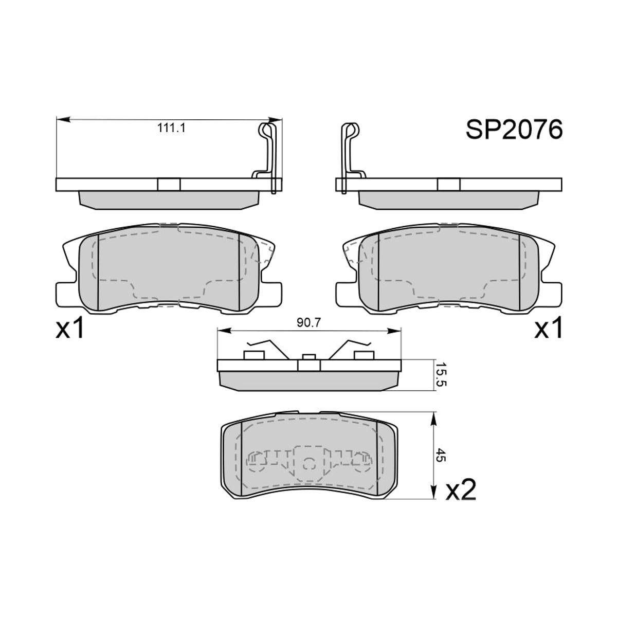 HI-Q/SANGSIN BRAKE Колодки тормозные (Сзади) Mitsubishi ASX 10- / L200 07-16