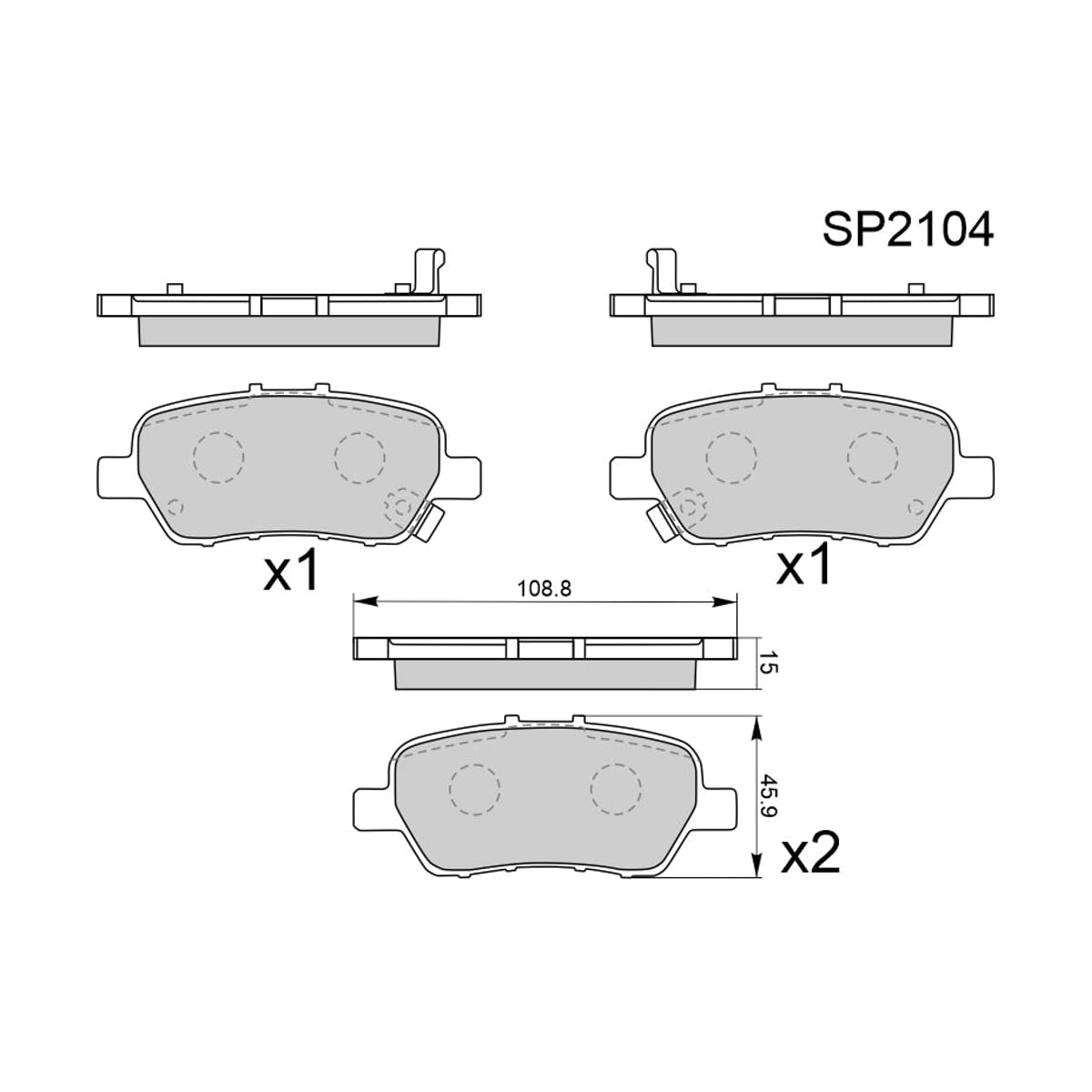 HI-Q/SANGSIN BRAKE Колодки тормозные (Сзади) Honda Civic 11-17 / Stepwgn 05-09