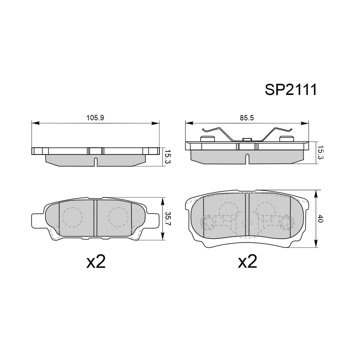 HI-Q/SANGSIN BRAKE Колодки тормозные (Сзади) Mitsubishi Lancer 02-17 / Outlander 02-12