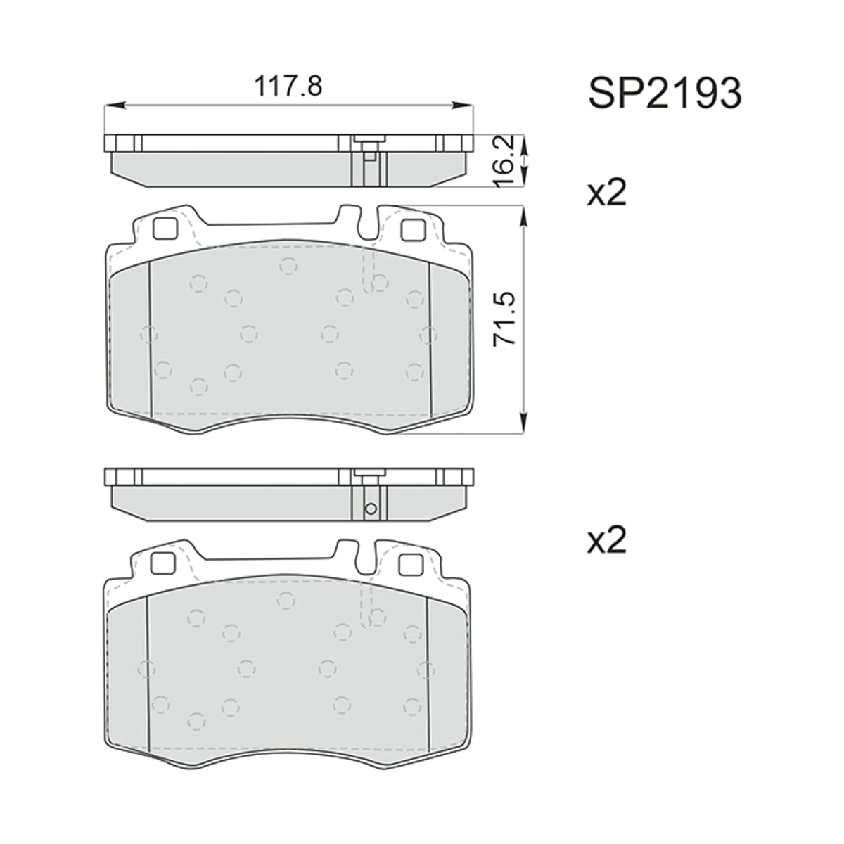 HI-Q/SANGSIN BRAKE Колодки тормозные (Спереди) Mercedes-Benz C-Class 00-08 / E-Class 02-09