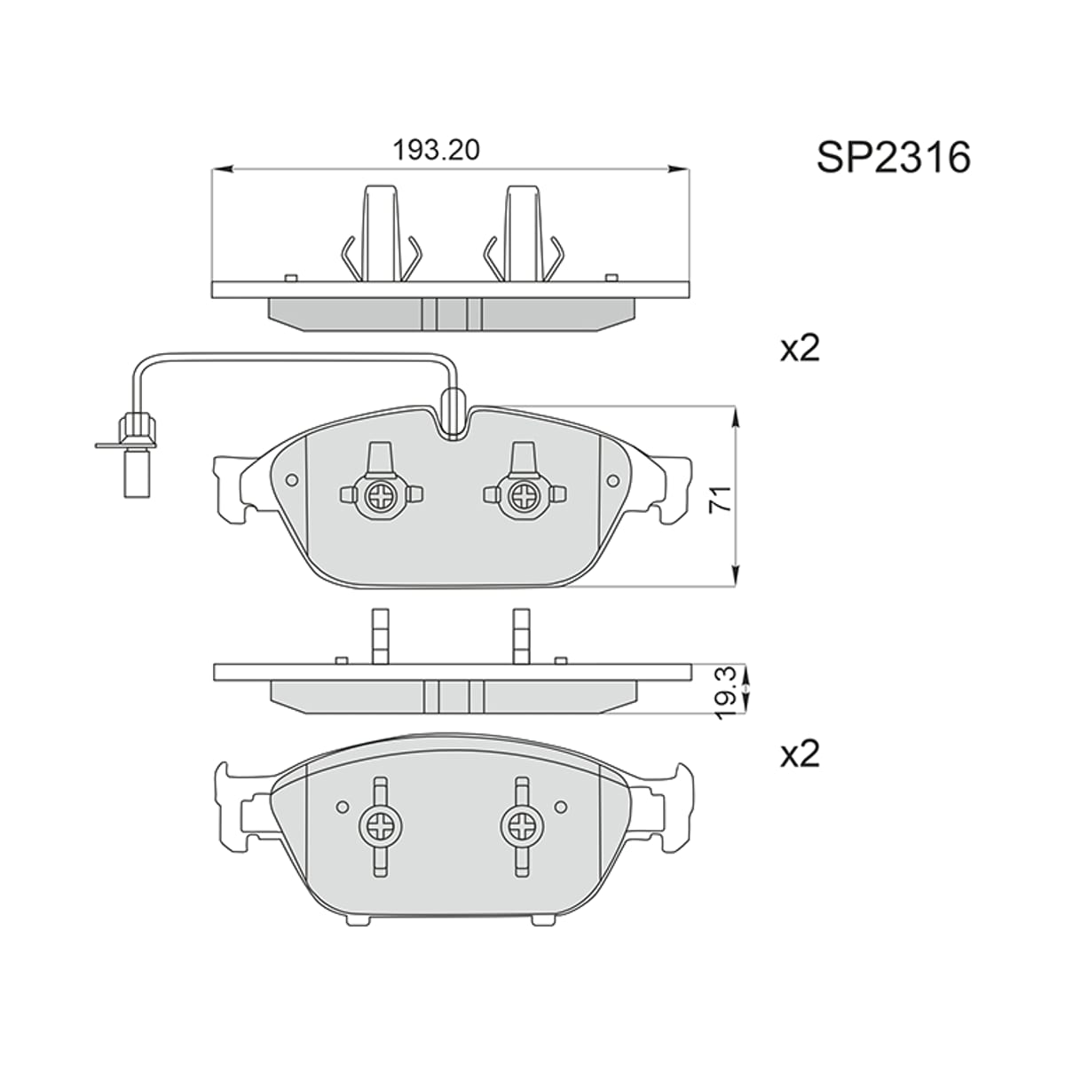 HI-Q/SANGSIN BRAKE Колодки тормозные (Спереди) Audi A6 10-18 / A7 10-18