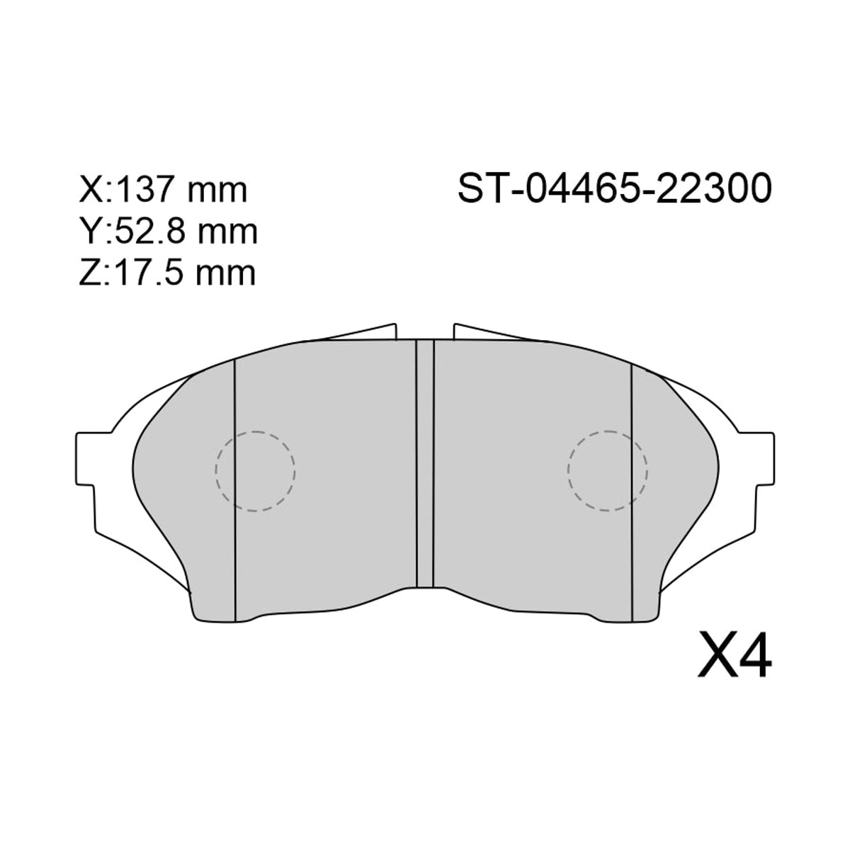 SAT Колодки тормозные (Спереди) Toyota Crown 95-01 / Mark II 96-00 ST0446522300