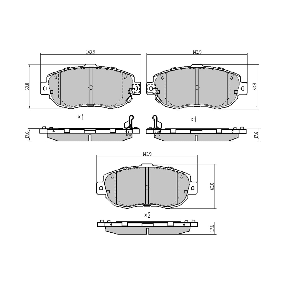 SAT Колодки тормозные (Спереди) Toyota Crown 91-07 / Mark II 92-04
