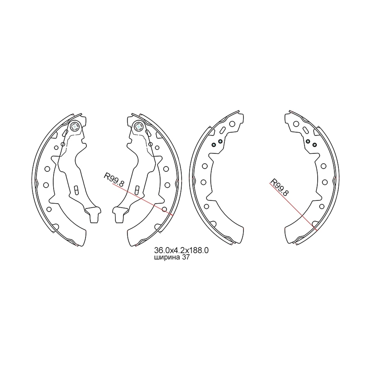 SAT Колодки тормозные (Сзади) Toyota Carina E 92-98 / Corona (T190) 92-96