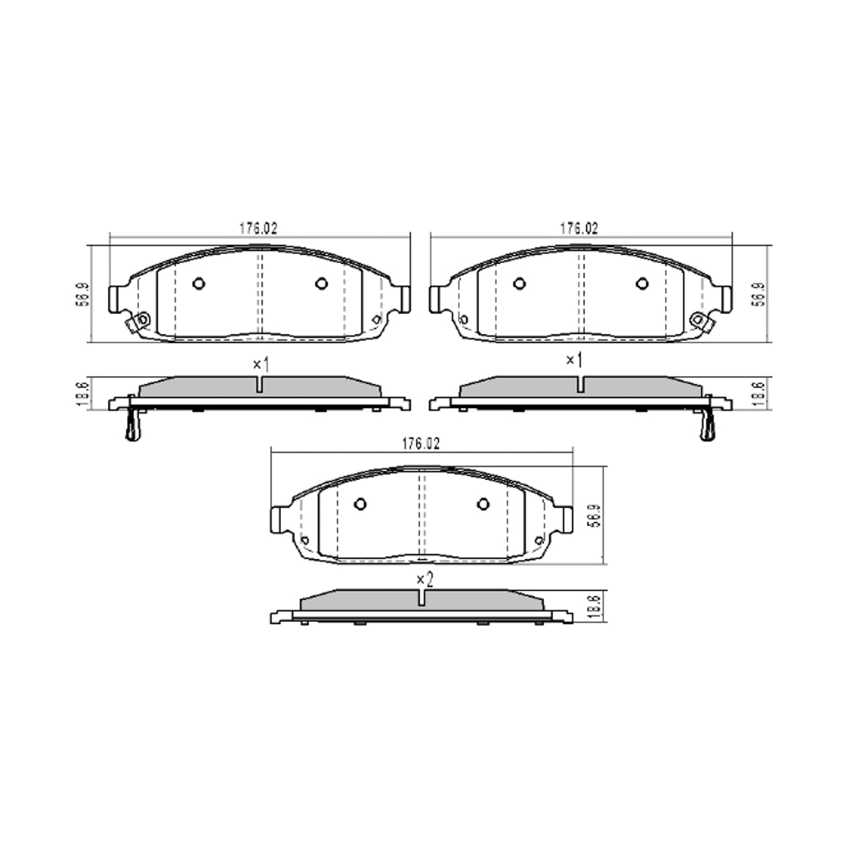 SAT Колодки тормозные (Спереди) Jeep Commander 05-10 / Grand Cherokee 98-10