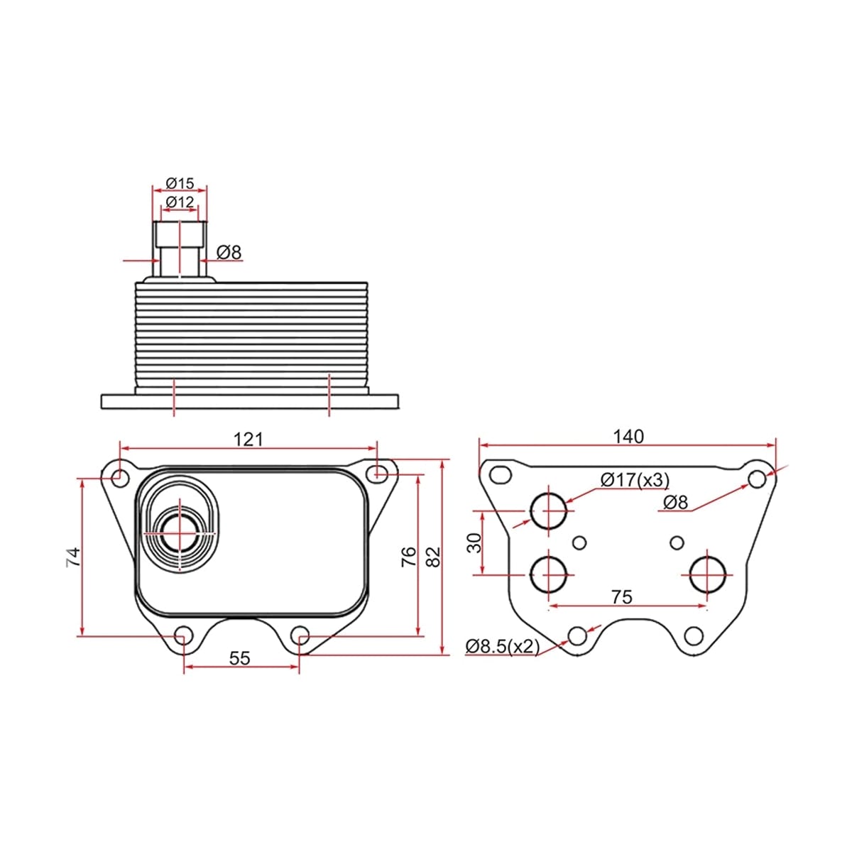 SAT Радиатор масляный Audi A3 03-13 / A4 08-15 ST06J117021D