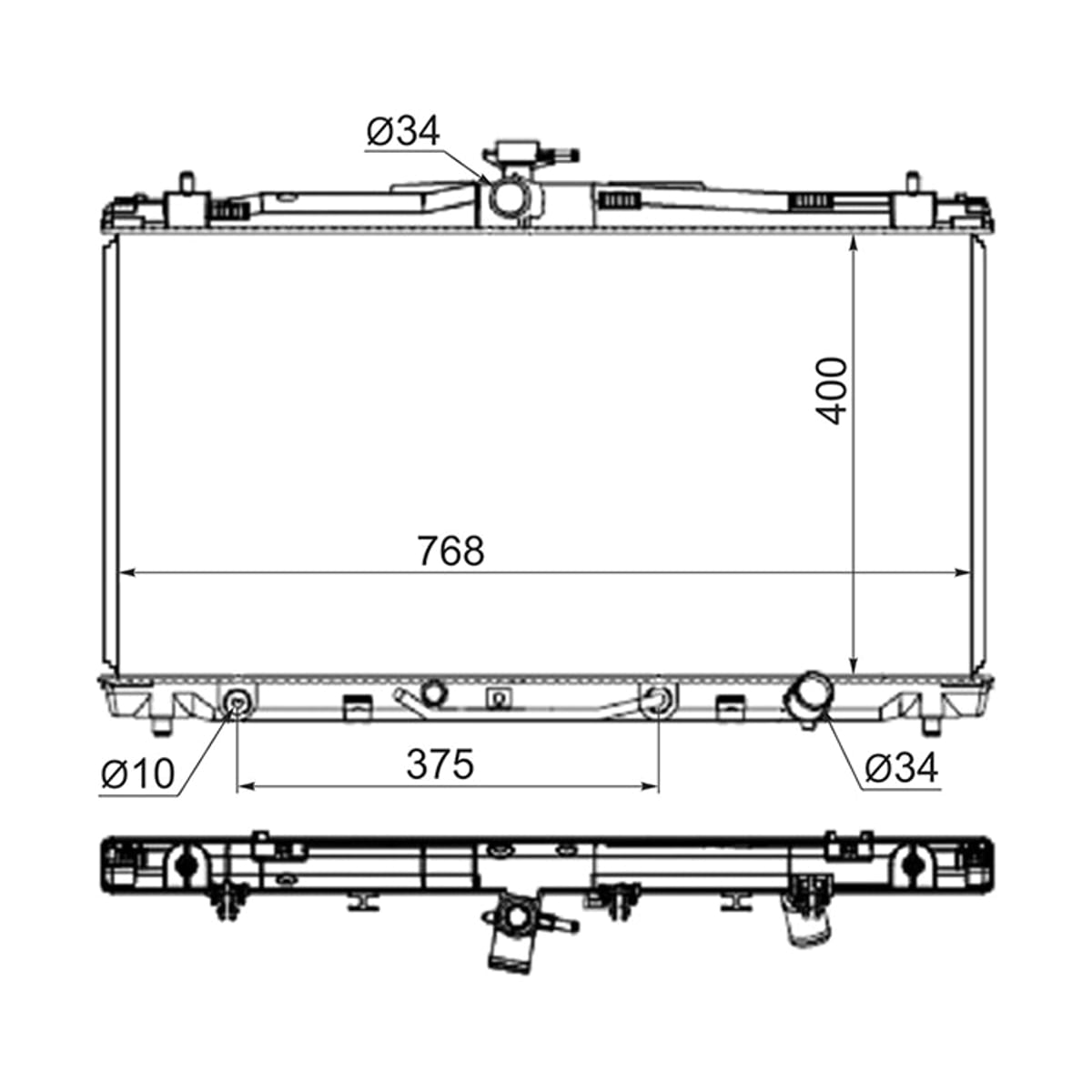 SAT Радиатор Toyota Camry (XV50) 11-18 / Daihatsu Altis 12-17