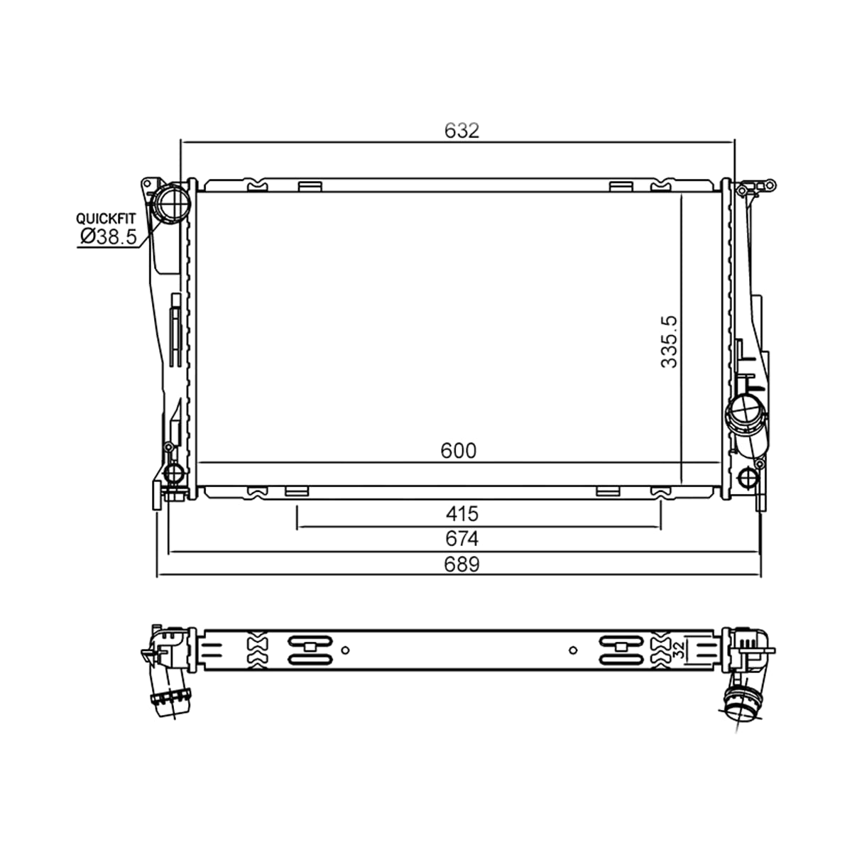 SAT Радиатор BMW 1-Series 07-12 / 3-Series 08-14 ST100011