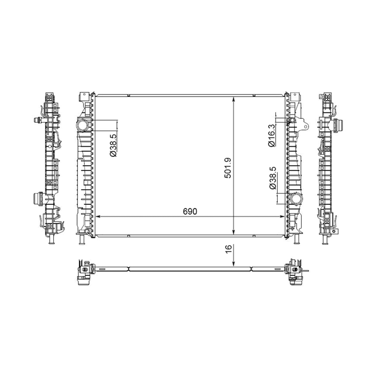 SAT Радиатор Land Rover Discovery Sport 14-23 / Range Rover Evoque 15-18