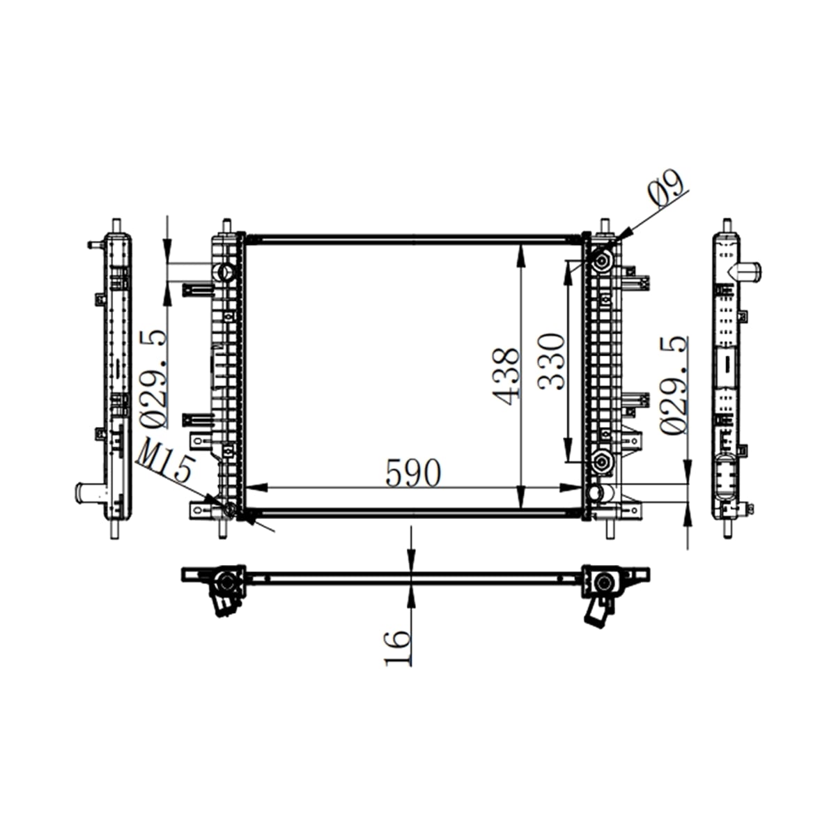 SAT Радиатор Chery Tiggo 4 17-23 / Tiggo 7 Pro 19-24
