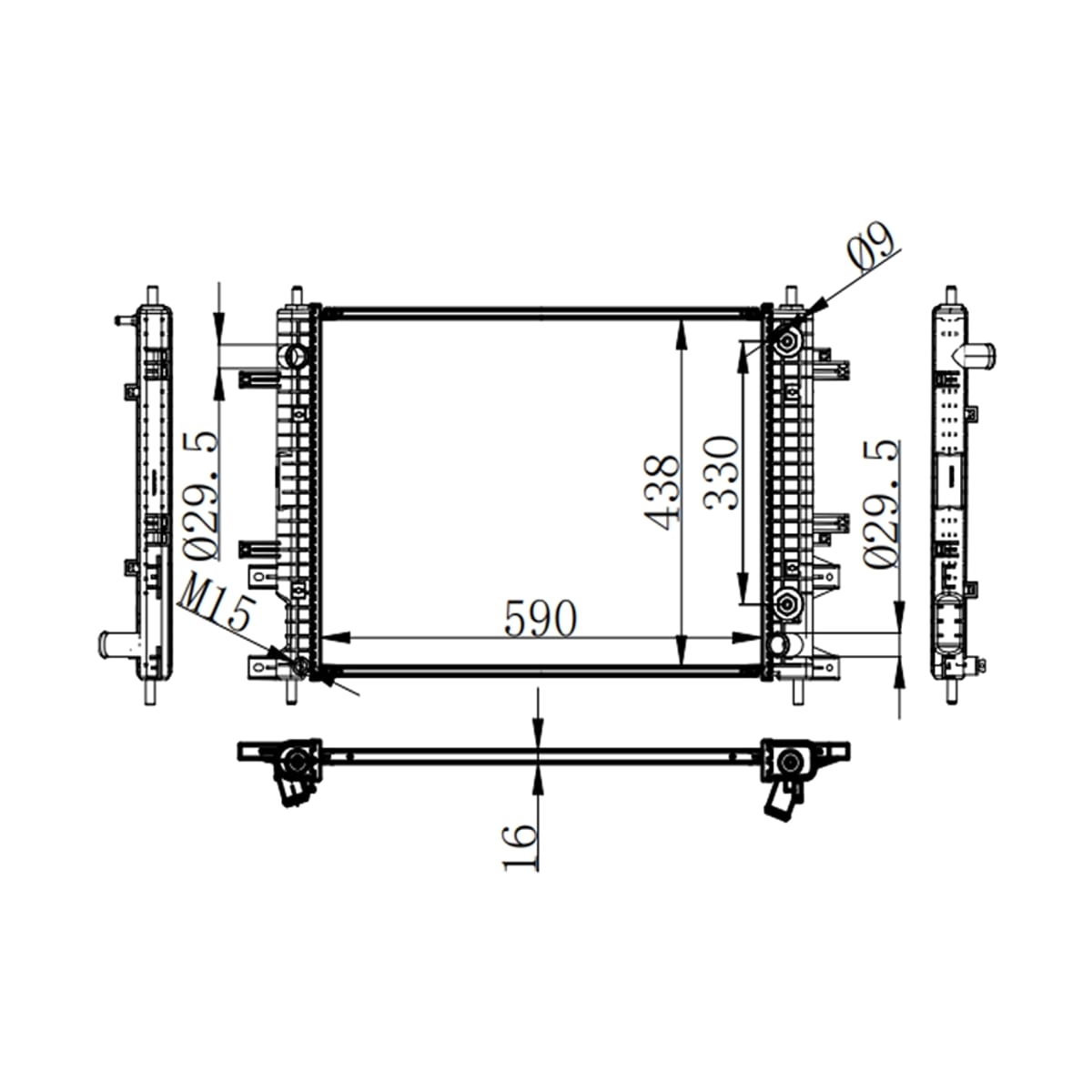 SAT Радиатор Chery Tiggo 4 17-23 / Tiggo 4 Pro 20 ST100197