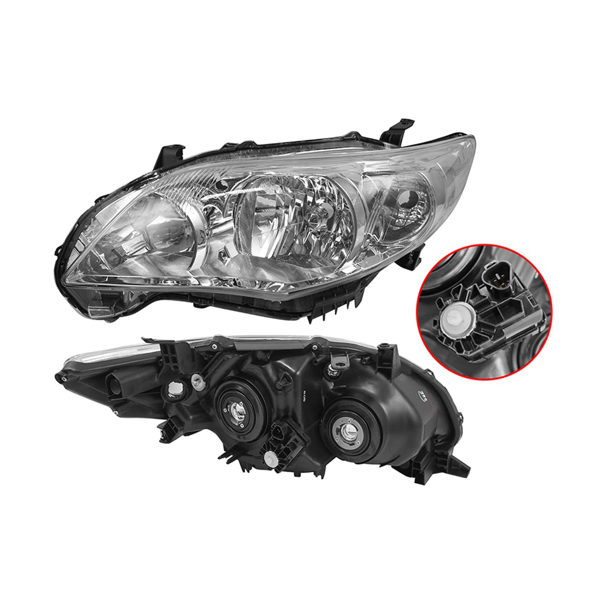SAT Фара Toyota Corolla (E150) 10-13 (Слева/ Галоген/ С электрокорректором) ST1121130LLDEMN