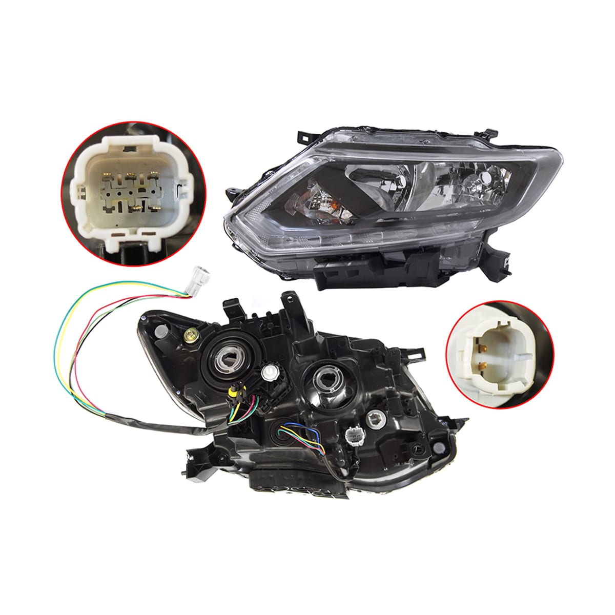 SAT Фара Nissan X-Trail 13-17 (Слева/ Галоген/ ДХО/ С электрокорректором)