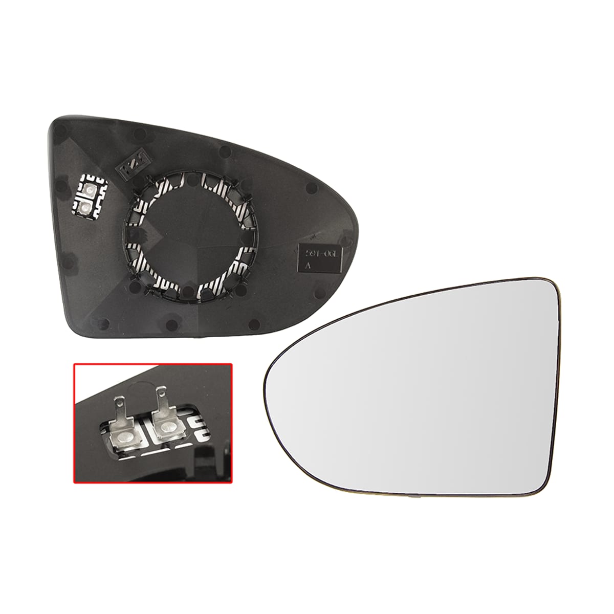 SAT Полотно зеркала Nissan Qashqai 06-13 / Qashqai+2 08-14 (Слева/ Обогрев/ сферическое)