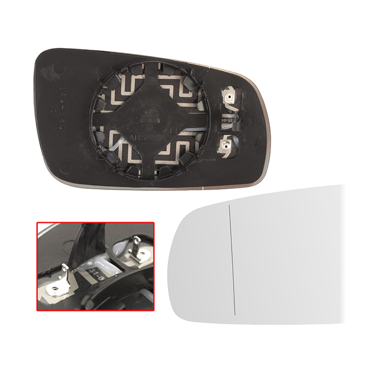 SAT Полотно зеркала Volkswagen Golf 97-06 / Passat 96-05 (Слева/ Обогрев/ асферическое)