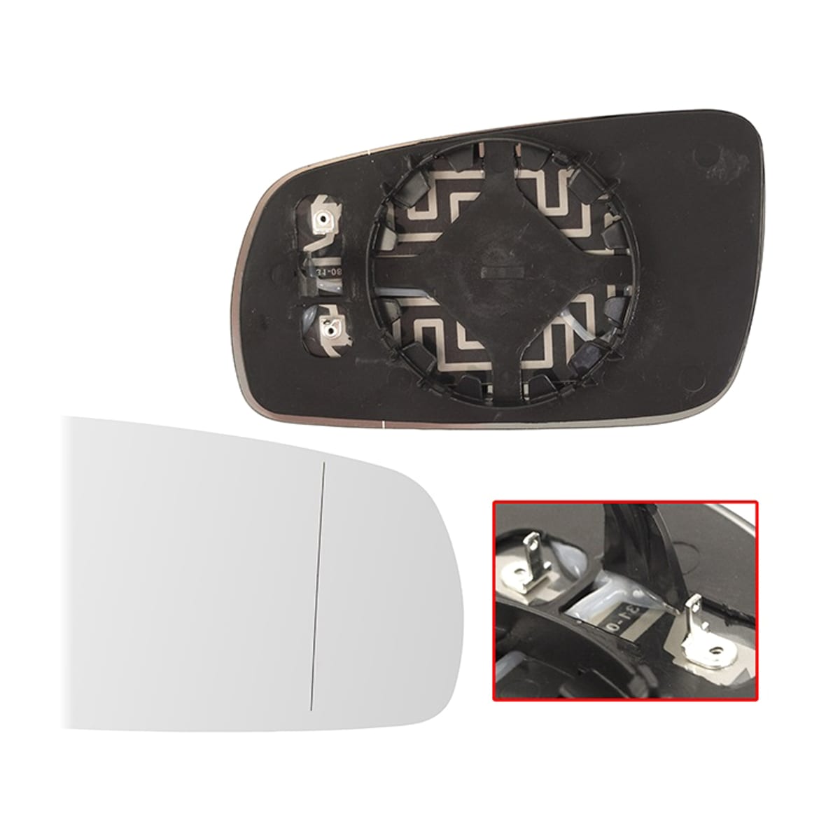 SAT Полотно зеркала Volkswagen Golf 97-06 / Passat 96-05 (Справа/ Обогрев/ асферическое)