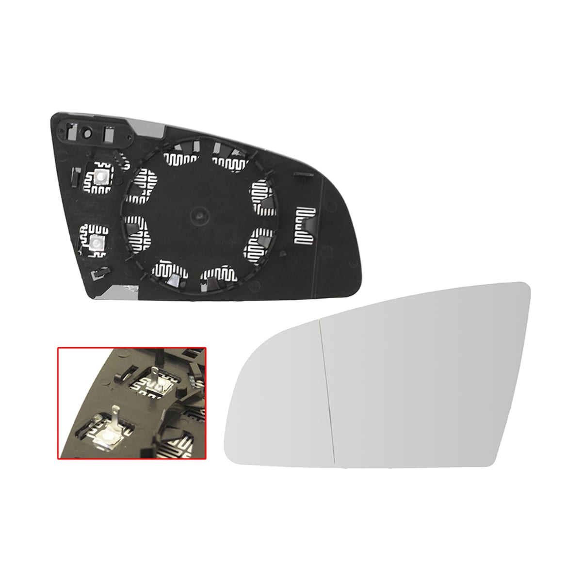 SAT Полотно зеркала Audi A3 03-08 / A4 00-09 (Слева/ Обогрев/ асферическое)